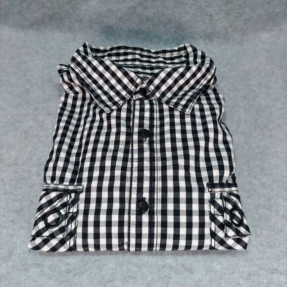 GLB Gold Label Brand Short Sleeve Black White Plaid Button Up Mens 2XL - Picture 3 of 9